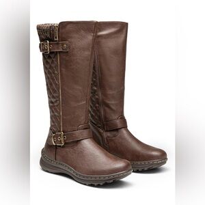 New DREAM PAIRS Women's Faux Fur Knee High Boot Round Toe Fall Winter Boots